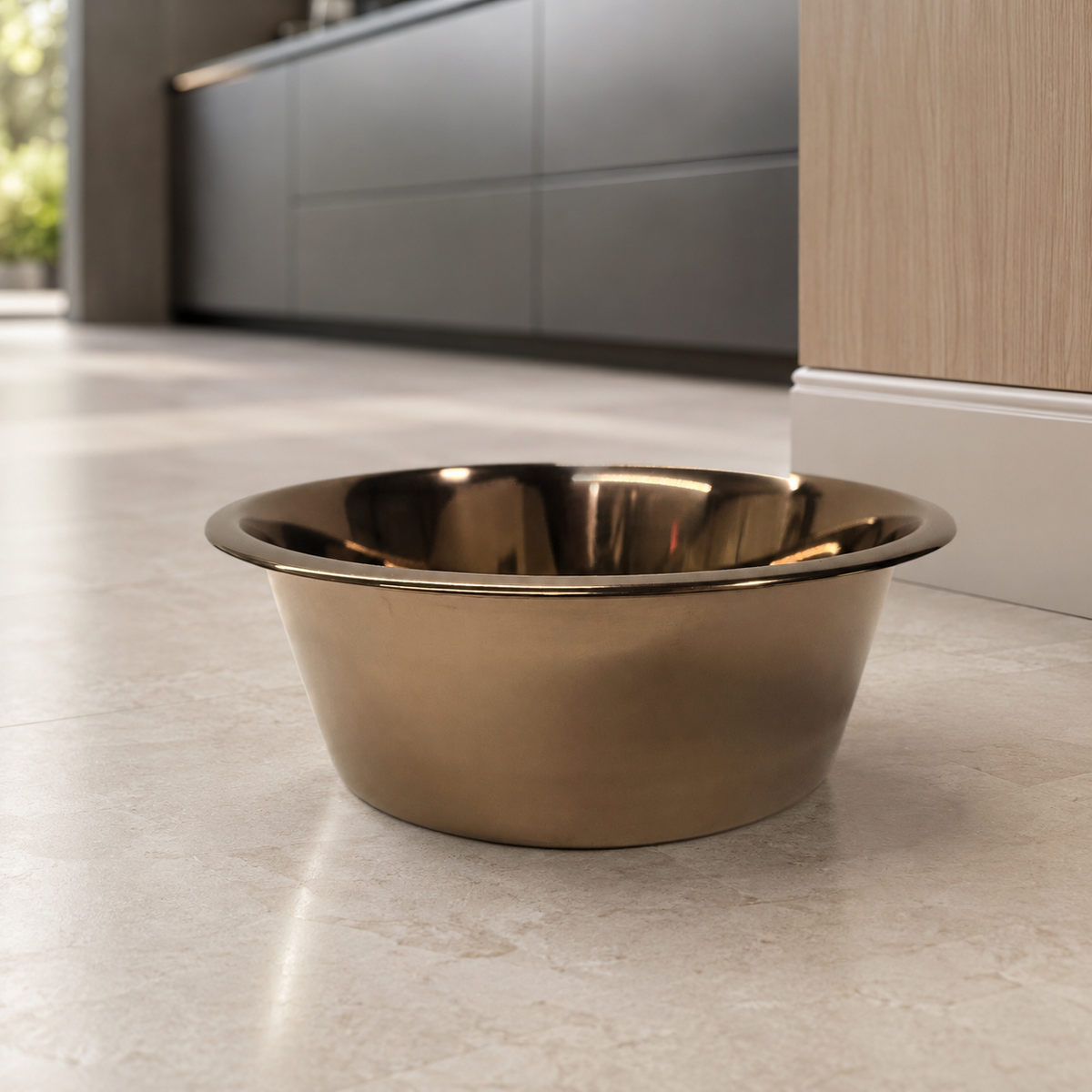 Classic CuBowl copper-finished pet water bowl